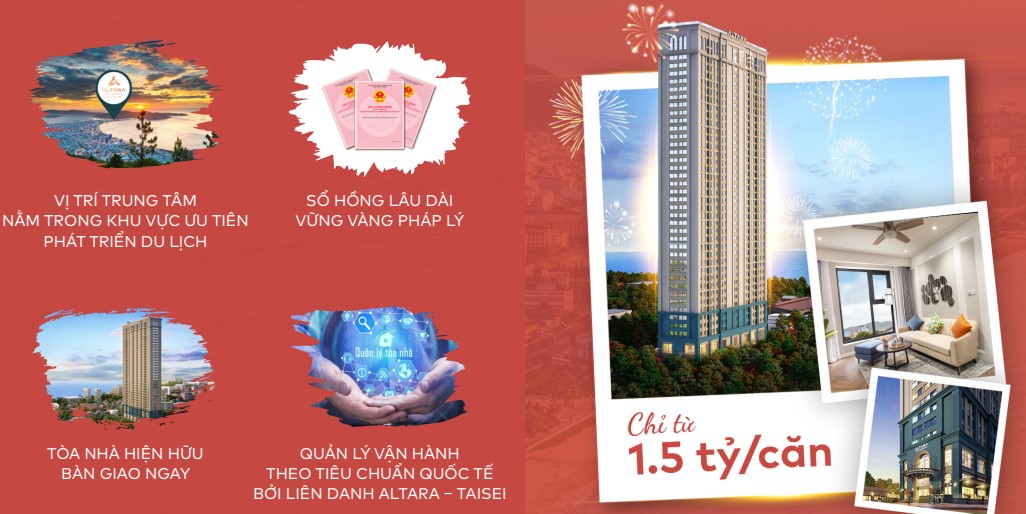 Gía căn hộ Altara Quy Nhơn| Có cùng với tiện tích mang lại