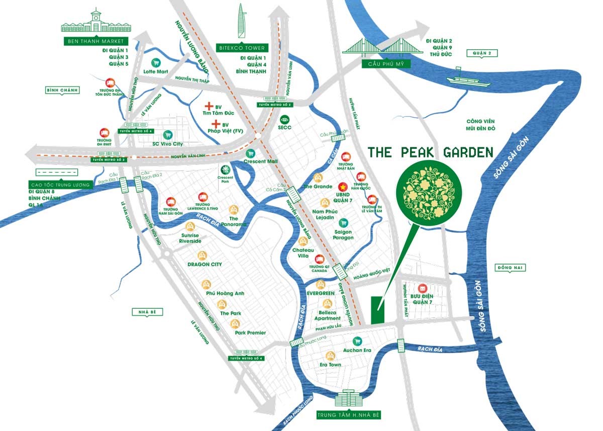 vị trí the peark garden quận 7