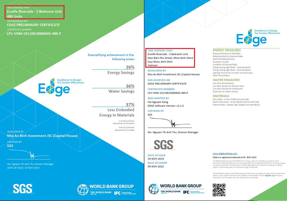 chứng chỉ xanh edge