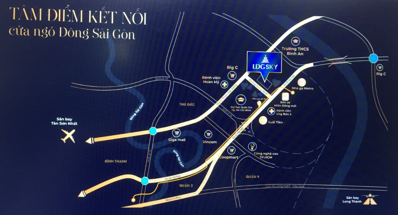 vị trí của chung cư ở thủ đức ldg sky