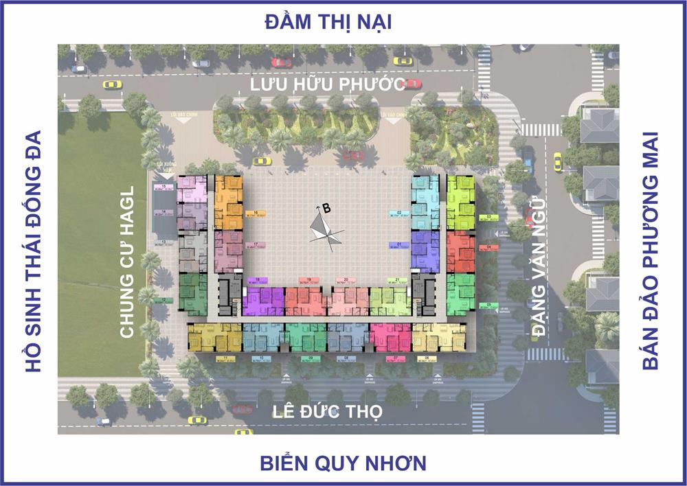 mặt bằng phú tài residence