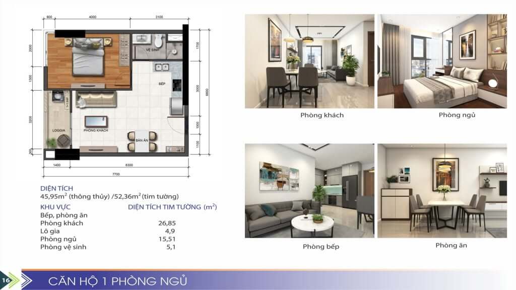 căn hộ 1pn phú tài quy nơn