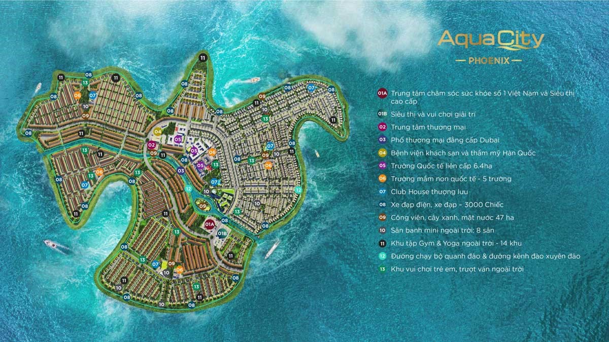 tiện ích nội khu aqua city đảo phượng hoàng
