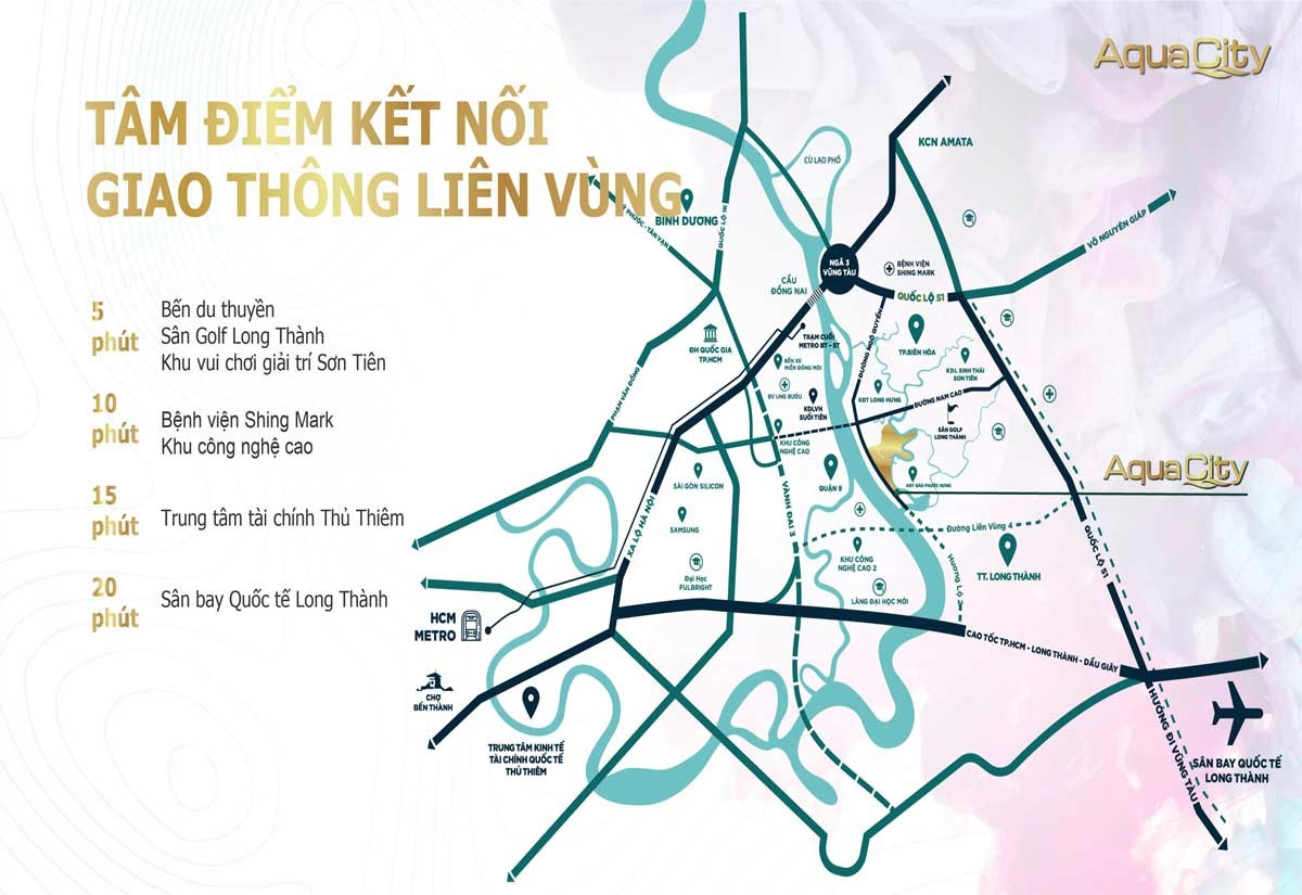 tiện ích ngoại khu của aqua city đảo phượng hoàng