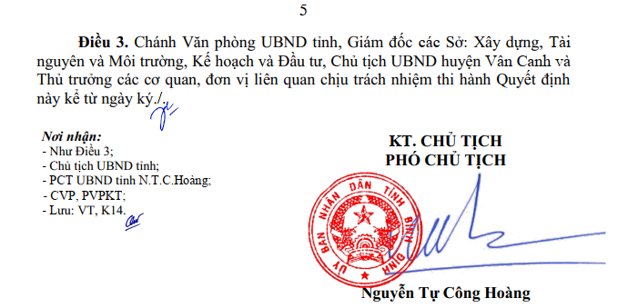phê duyệt đô thị canh vinh
