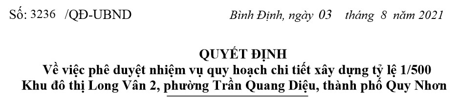 ngay quyet dinh phe duyet khu do thi long van 2