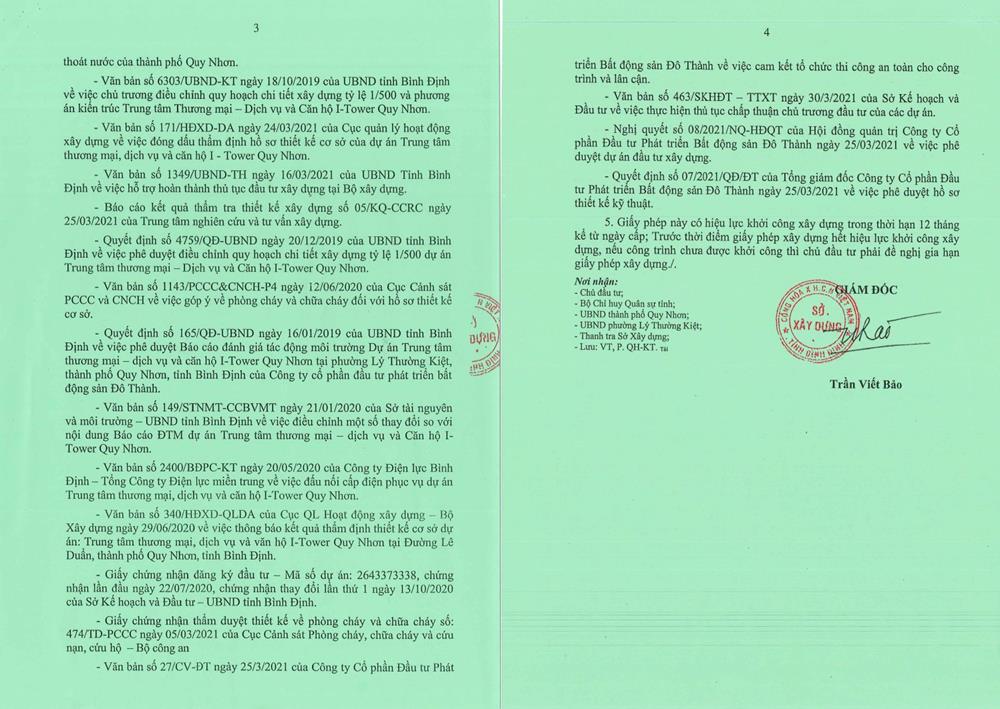 giấy phép xây dựng chung cư the sailing