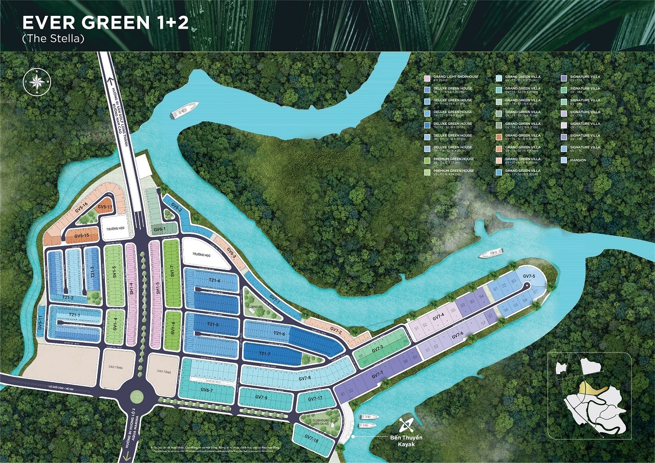 Mặt Bằng Tổng Thể EVER GREEN 1+2 (The Stella)