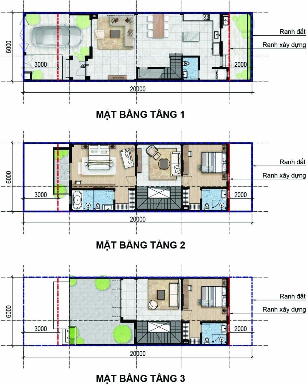 mặt bằng tầng mẫu nhà phố aqua city