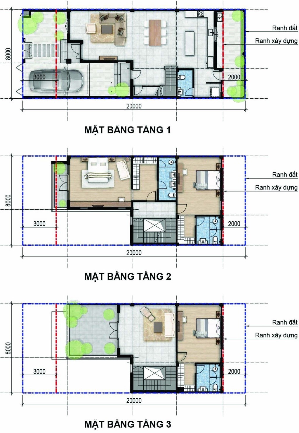 mặt bằng tầng mẫu nhà phố 160 m2 aqua city