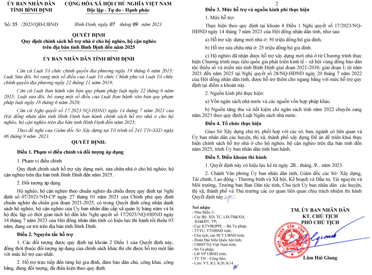 hỗ trợ nhà ở cho hộ nghèo, hộ cận nghèo