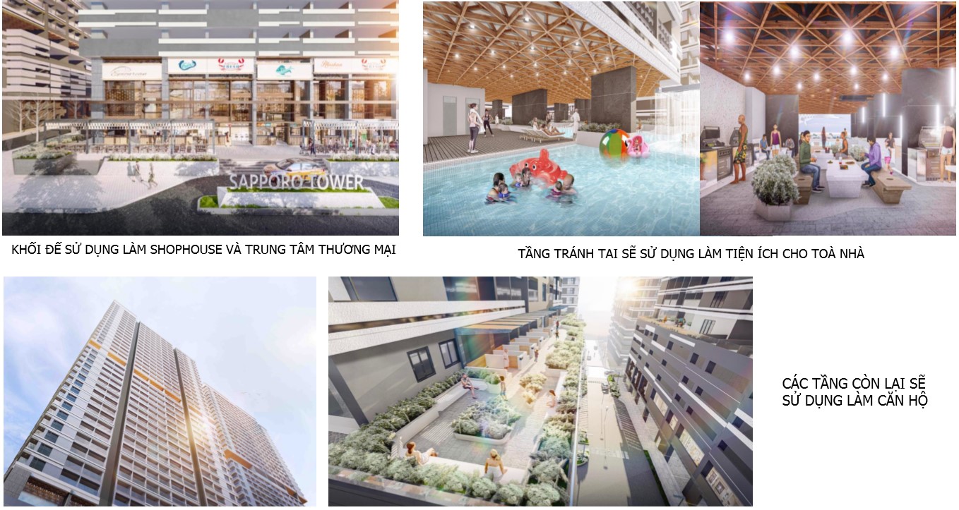 Takashi Ocean Quy Nhơn mặt bằng kết cấu sapporo