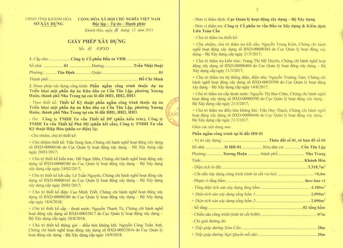 giấy phép xây dựng dự án the aston nha trang