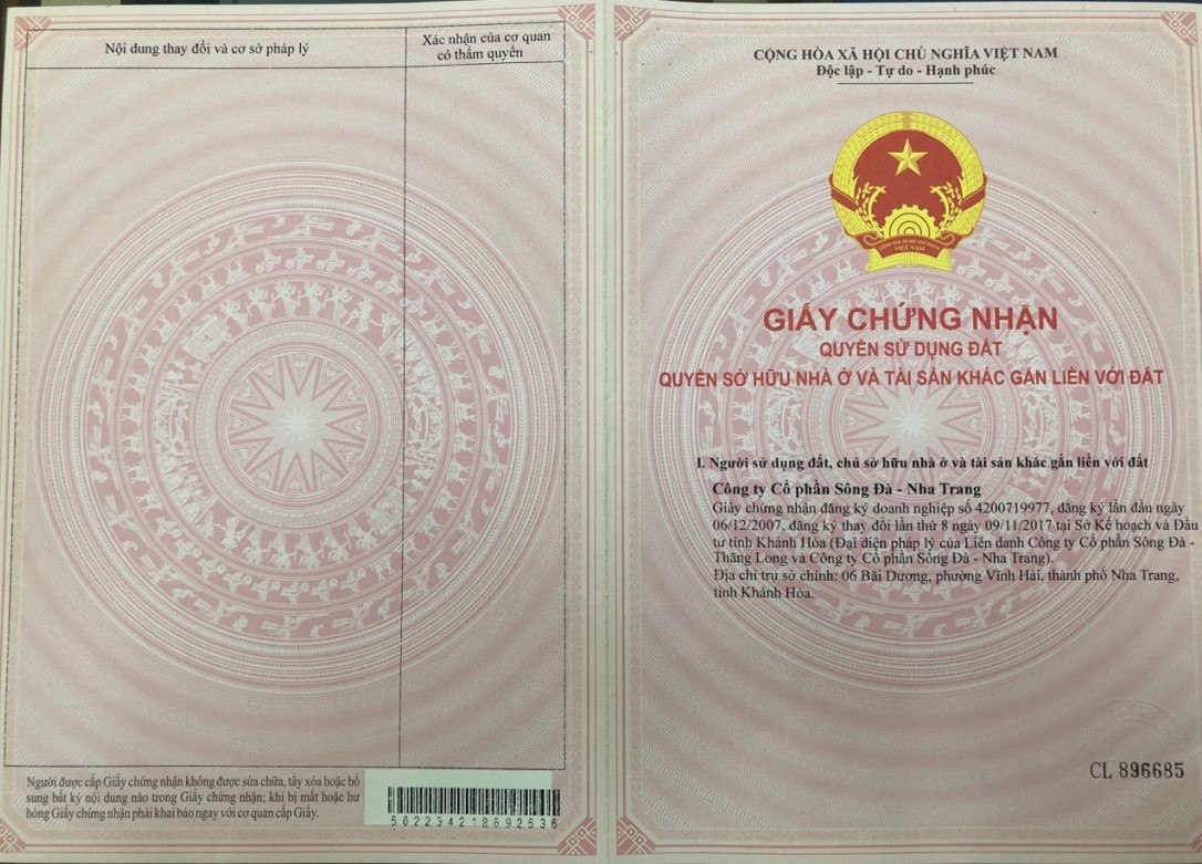 pháp lý c.ty cổ phần đầu tư vhr