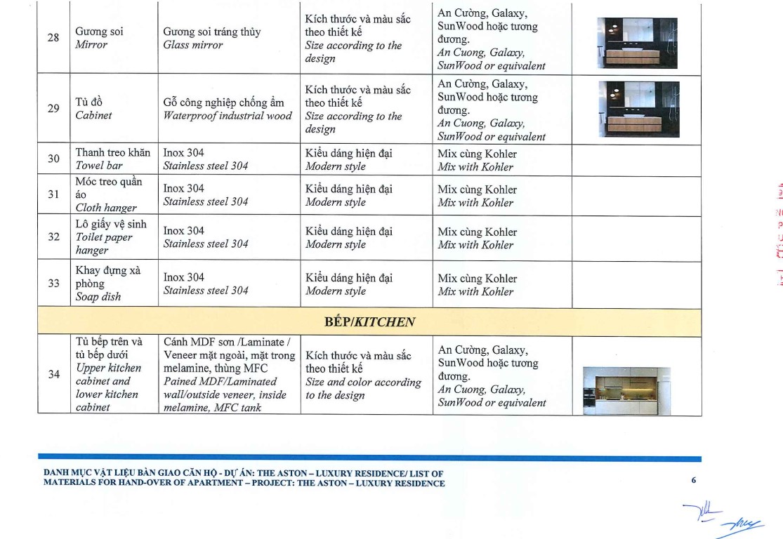 the aston bàn giao nội thất cao cấp