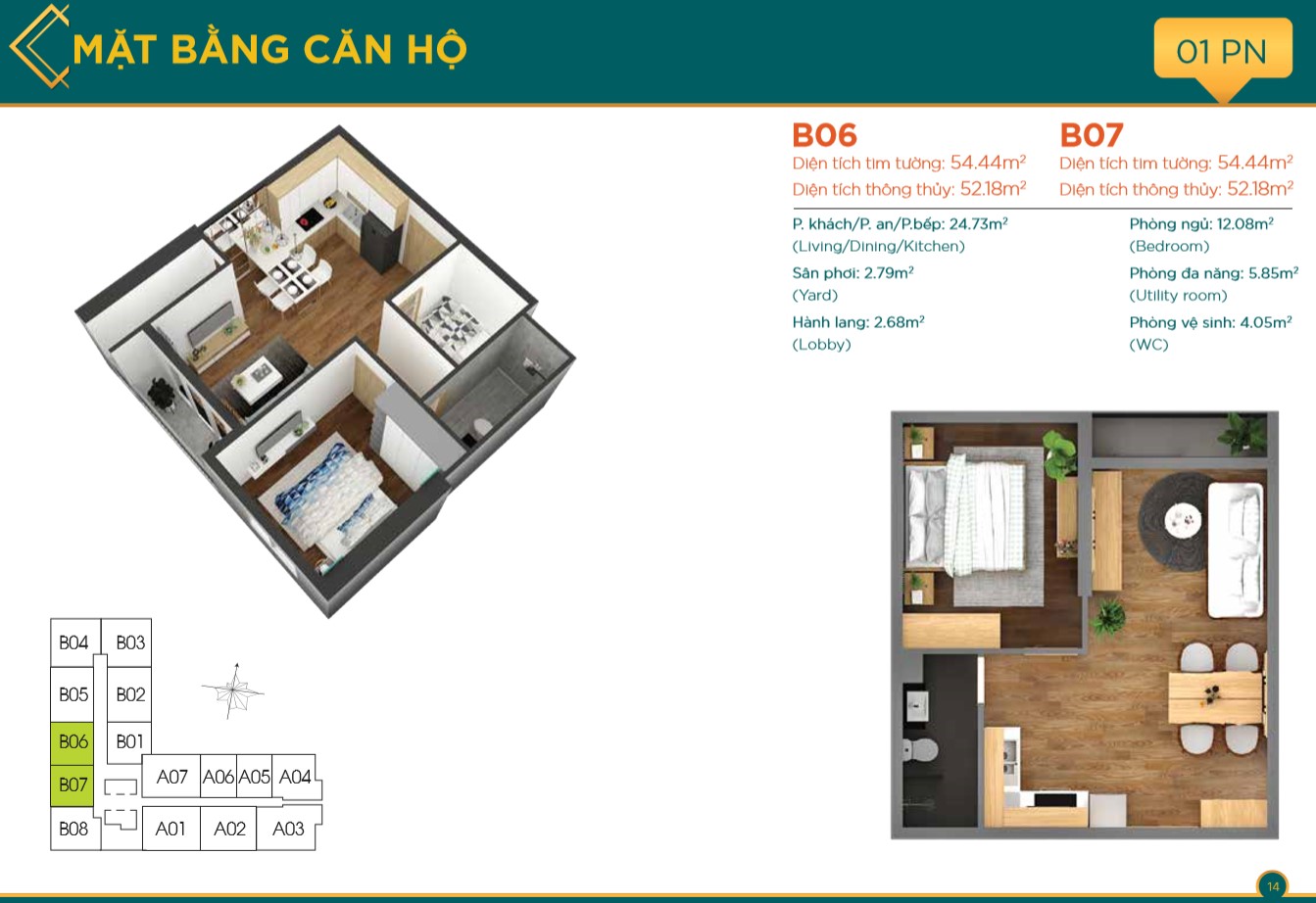 căn 1pn dự án viva plaza quận 7 