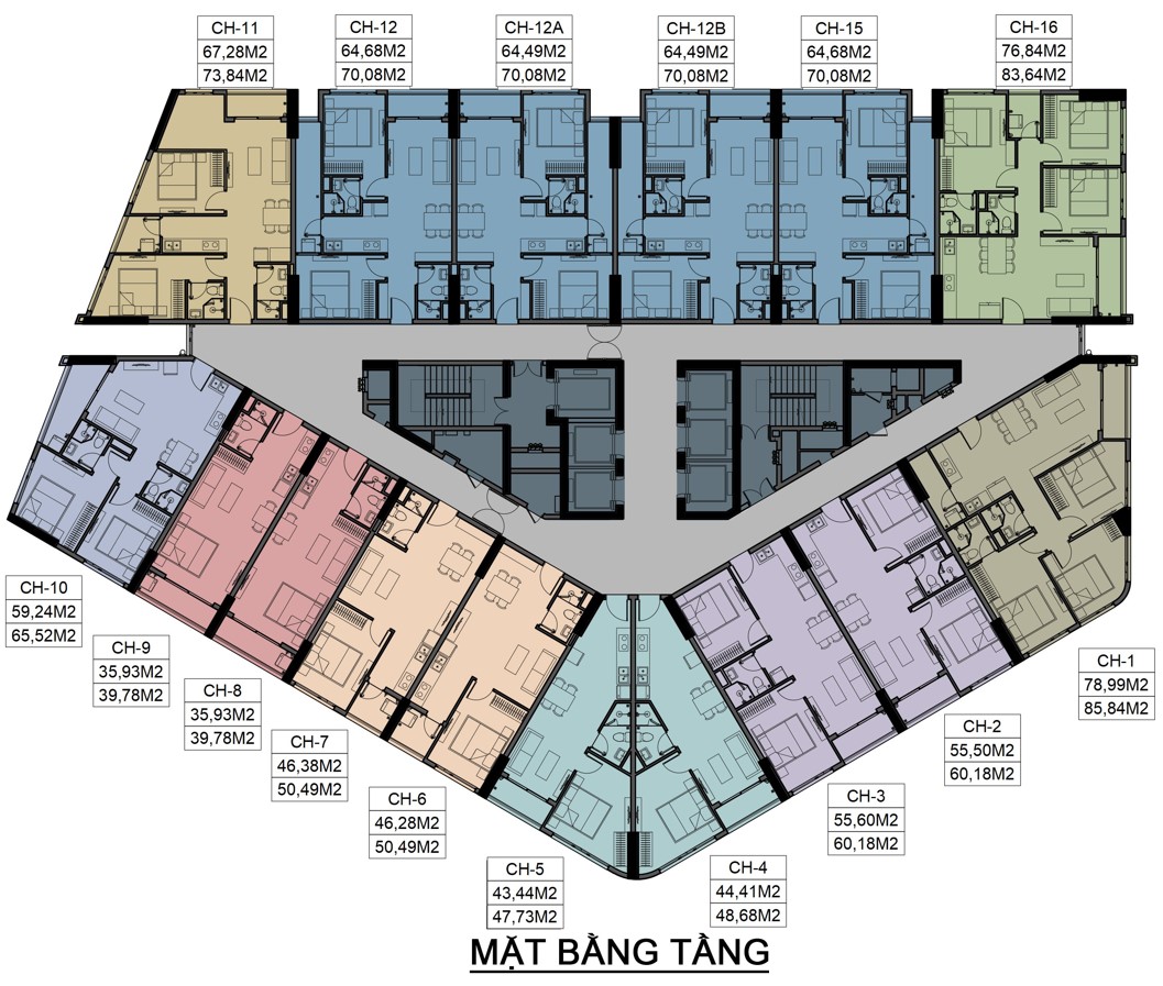 mặt bằng chung cư phú tài quy nhơn