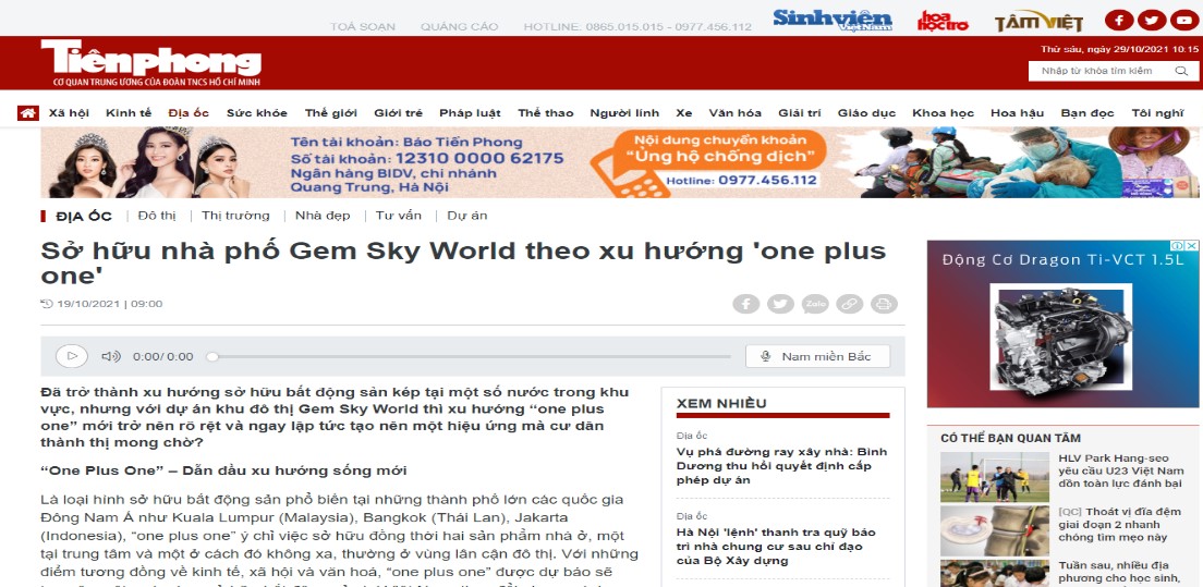 báo tiền phong nói về gem sky world