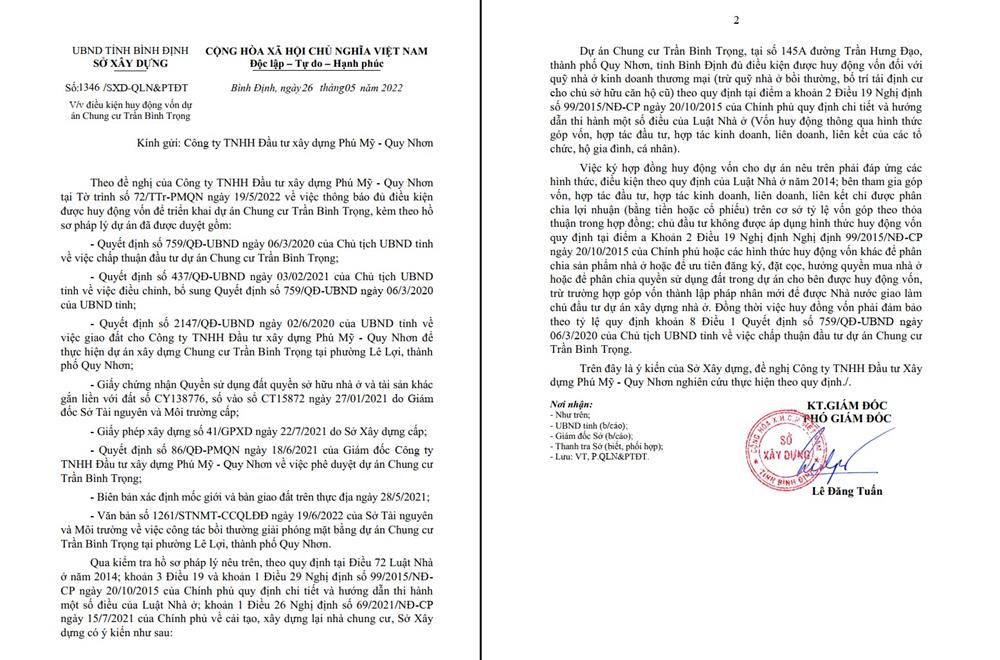 pháp lý dự án chung chư simona